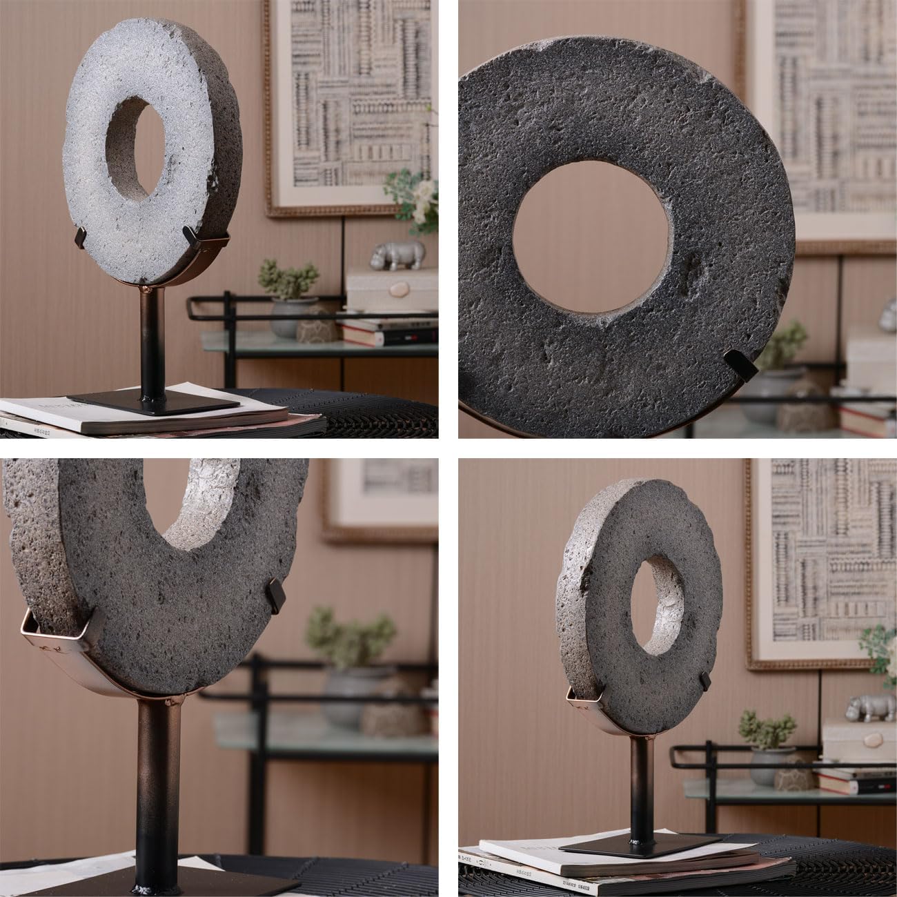 HAUCOZE Modern Sculpture Decor Abstract Statue Figurine Screen Arts Gifts Bookshelf Crafts Polyresin 13.8 inch