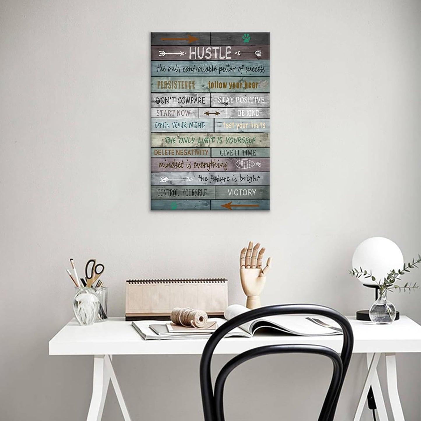 Inspirational Canvas Wall Art Home Decor Poster Print Motivational Entrepreneur Quotes Picture Painting Artwork for Modern Home Bathroom Bedroom Office Wall Decoration Ready to Hang [12''Wx18''H]