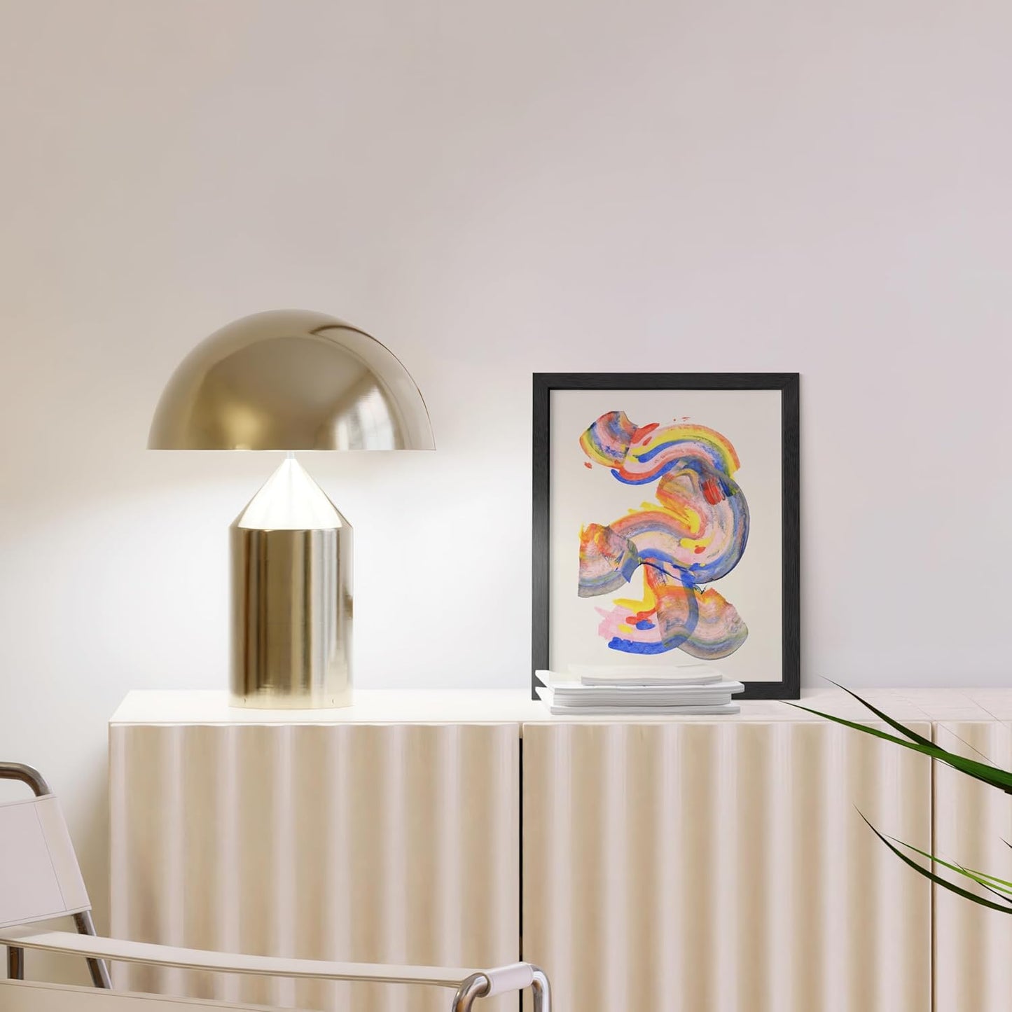 HAUS AND HUES Colorful Abstract Wall Art - Minimalist Retro Picture for Living Room Decor, Red and Pink Modern Wall Art Painting (Abstract Watercolor Swirls, Unframed, 8x10)