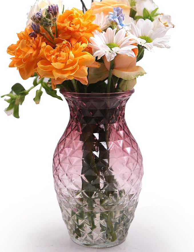 Vase for Flowers Small Glass Vases for Home Decor Table Centerpieces Living Room Bedroom Bookshelf Kitchen Modern Office Wedding Decoration Vintage Flower Vases Red White