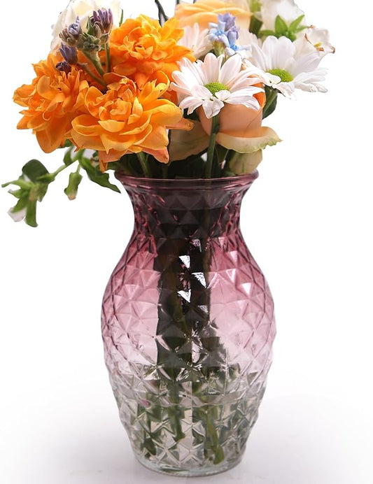 Vase for Flowers Small Glass Vases for Home Decor Table Centerpieces Living Room Bedroom Bookshelf Kitchen Modern Office Wedding Decoration Vintage Flower Vases Red White