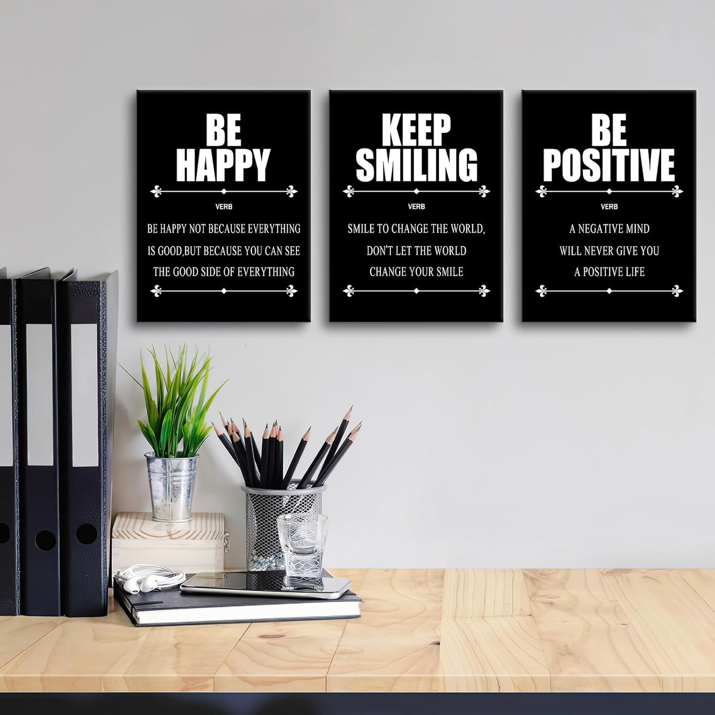 Inspirational Canvas Wall Art 3 Piece Quotes Success Entrepreneurs Posters Print Office Decor Picture Painting Artwork for Office Bedroom Bathroom Wall Picture Ready to Hang [36''W X 16''H]