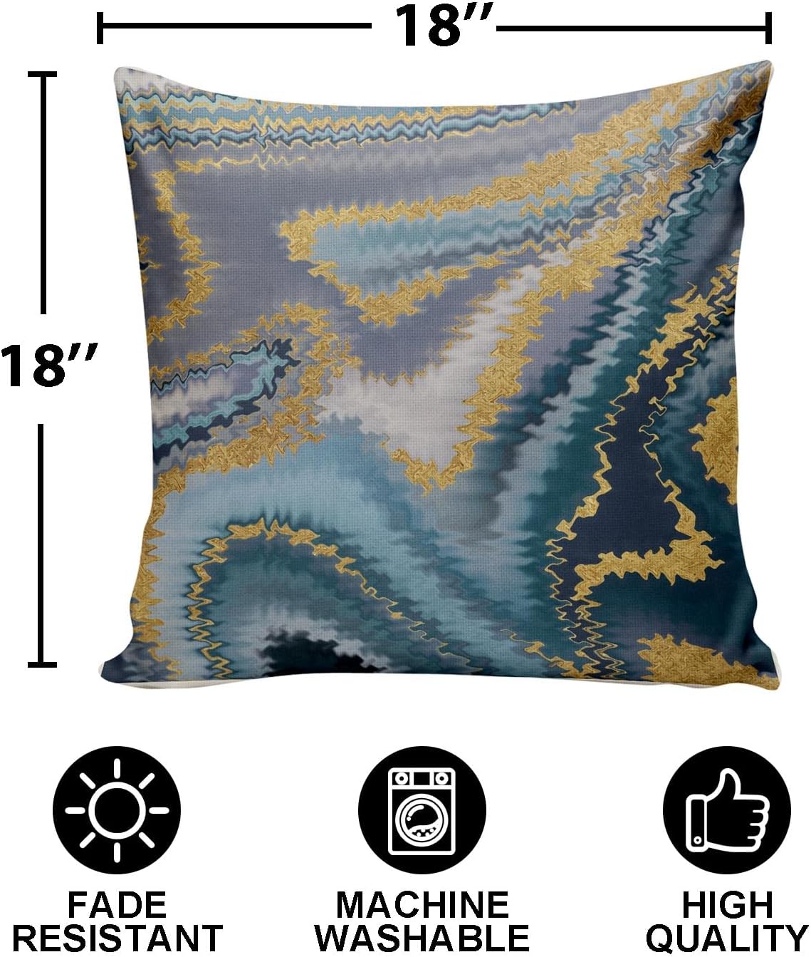 Marble Throw Pillow Cover，Ink Marble Texture Pillow Covers Farmhouse Decorative Cushion Case Sofa Pillow Case 18x18 Inch