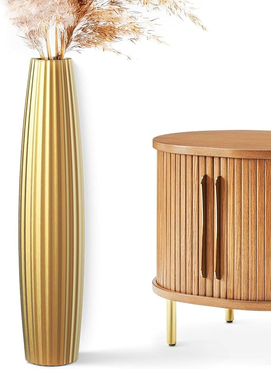 Floor Vases, Tall Floor Vase 23.6 inch (60CM, 1.96FT) Tall Vases, Sturdy Gold Vase for Living Room Decor, Resin Gold