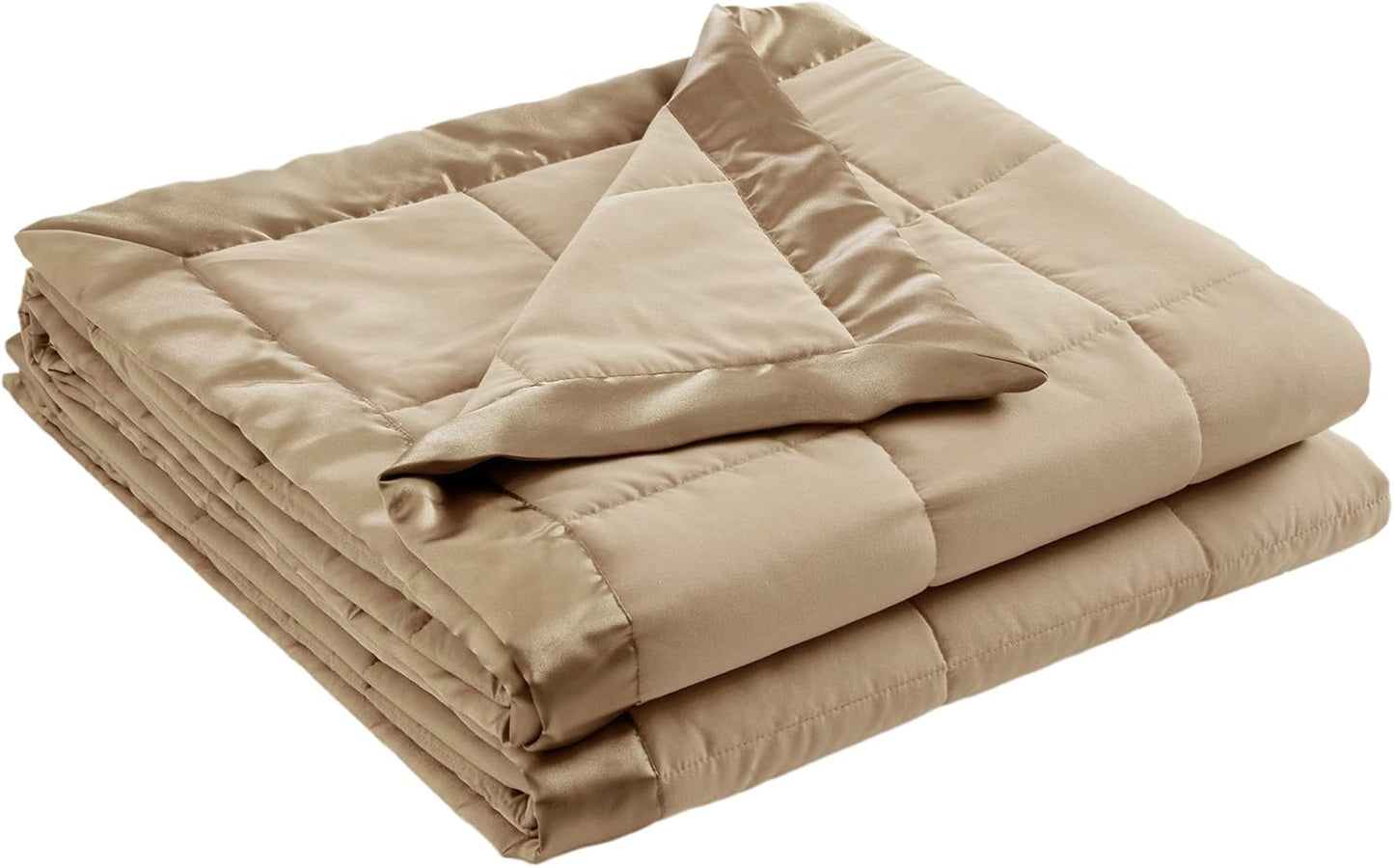 Madison Park Windom Down Alternative Blanket, Premium 3M Scotchgard Moisture Wicking Treatment, Lightweight and Soft Bed Cover For All Season, Satin Trim, Brown Twin