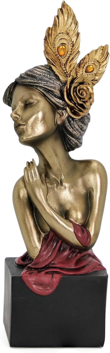 Leekung Modern Women Bust Statue for Home Deacorations,Gold Head Sculpture for Modern Aesthetic Decorations,Gold Home Decor Statues and Sculptures,Shelves Decor for Bathroom Office,Housewarming Gifts