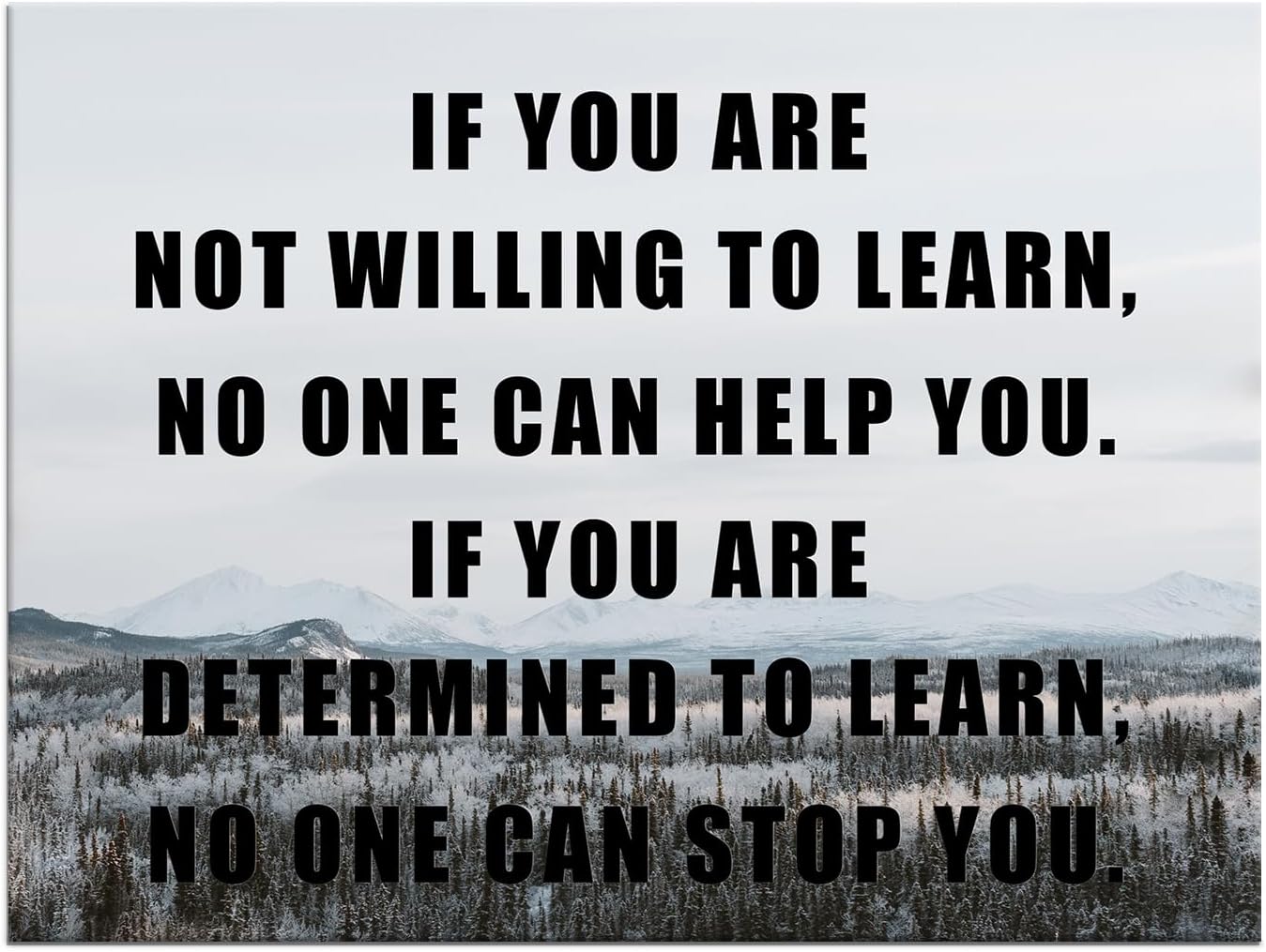 If You Are Not Willing to Learn inspirational Canvas Wall Art Prints Success Painting Art Positive Motto Office Quotes Picture Print for Modern Home Bedroom Wall Decor Wooden Framed [36''Wx 24''H]