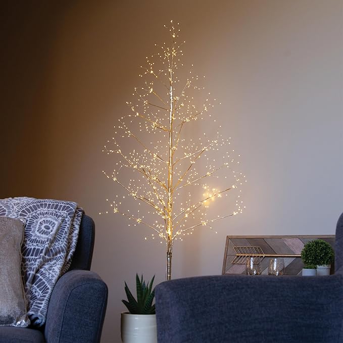 6 Ft Gold Fairy Light Tree Room Décor Bedroom Décor Artificial Tree, 750 Warm White LED Lights