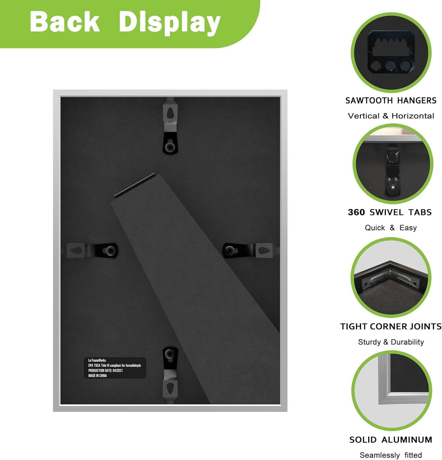 FrameWorks 5x7 Matted to 4x6 Picture Frame – Aluminum Frame w/Tempered Glass, Removable Mat for Photos, Posters, Art, Stylish Wall Frame for Home Decor, Gallery Walls, Office, Living Room - Black