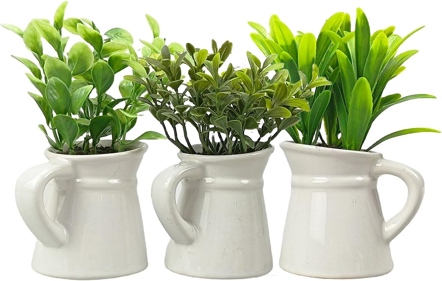 Cutepet 3 Pack Artificial Plants Small Fake Plants, Mini Faux Plants Indoor/Outdoor Potted Plant,Artificial Greenery for Home Office Bathroom Table Decoration