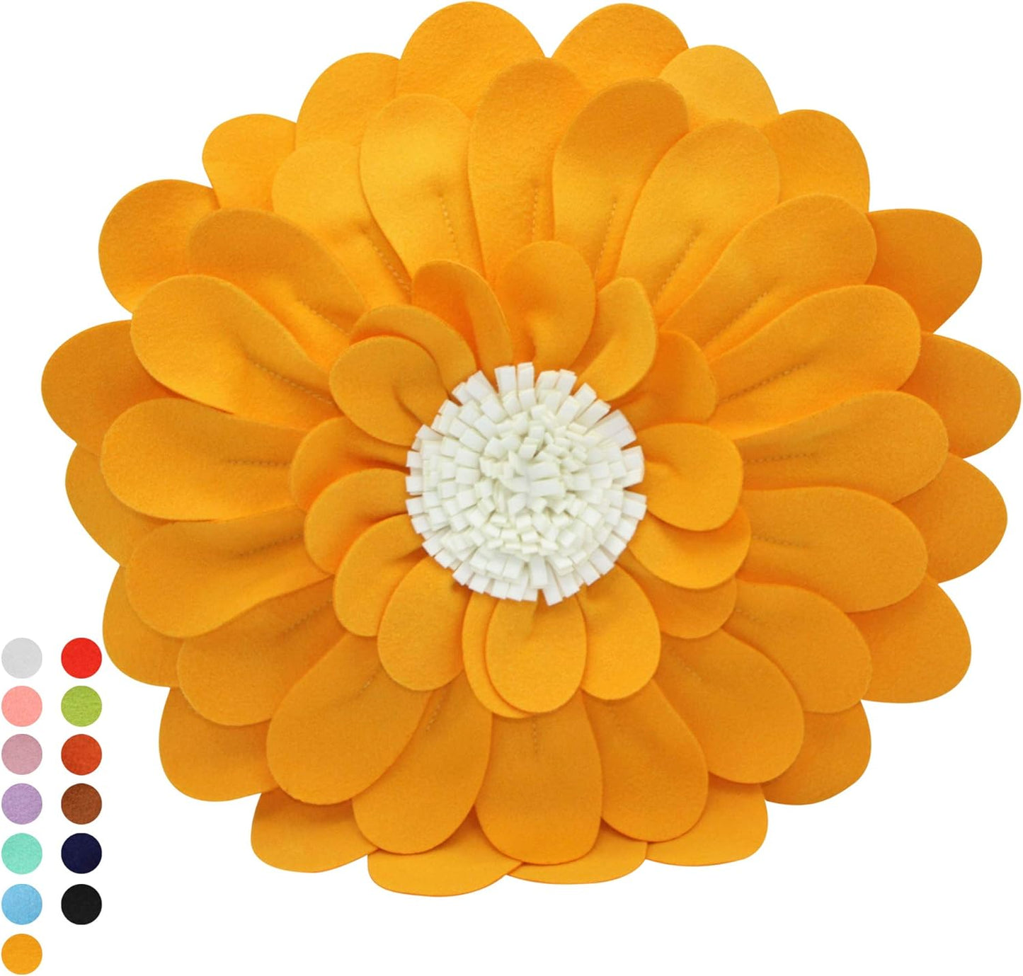 Decorative Flower Pillows – 3D Happy Daisy Flower Throw Pillow - Flower Shape Design Patented-Flower Shaped Pillow For Home Décor – Round Throw Pillows Soft & Cozy - Couch & Bed Flower Shape Pillow