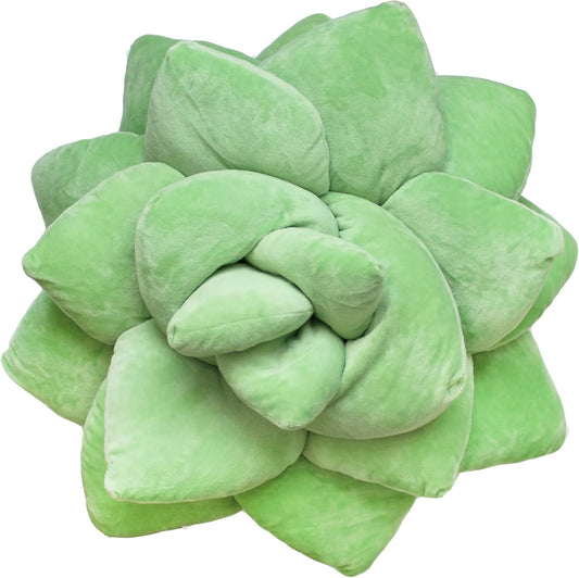 Green Philosophy Co. Succulent® Pillow 20" – Soft 3D Decorative Flower Throw Pillow, Unique Sage Green Plush Flower Cushion, Perfect for Couch, Sofa, Bedroom Decor, Gift for Plant Lovers