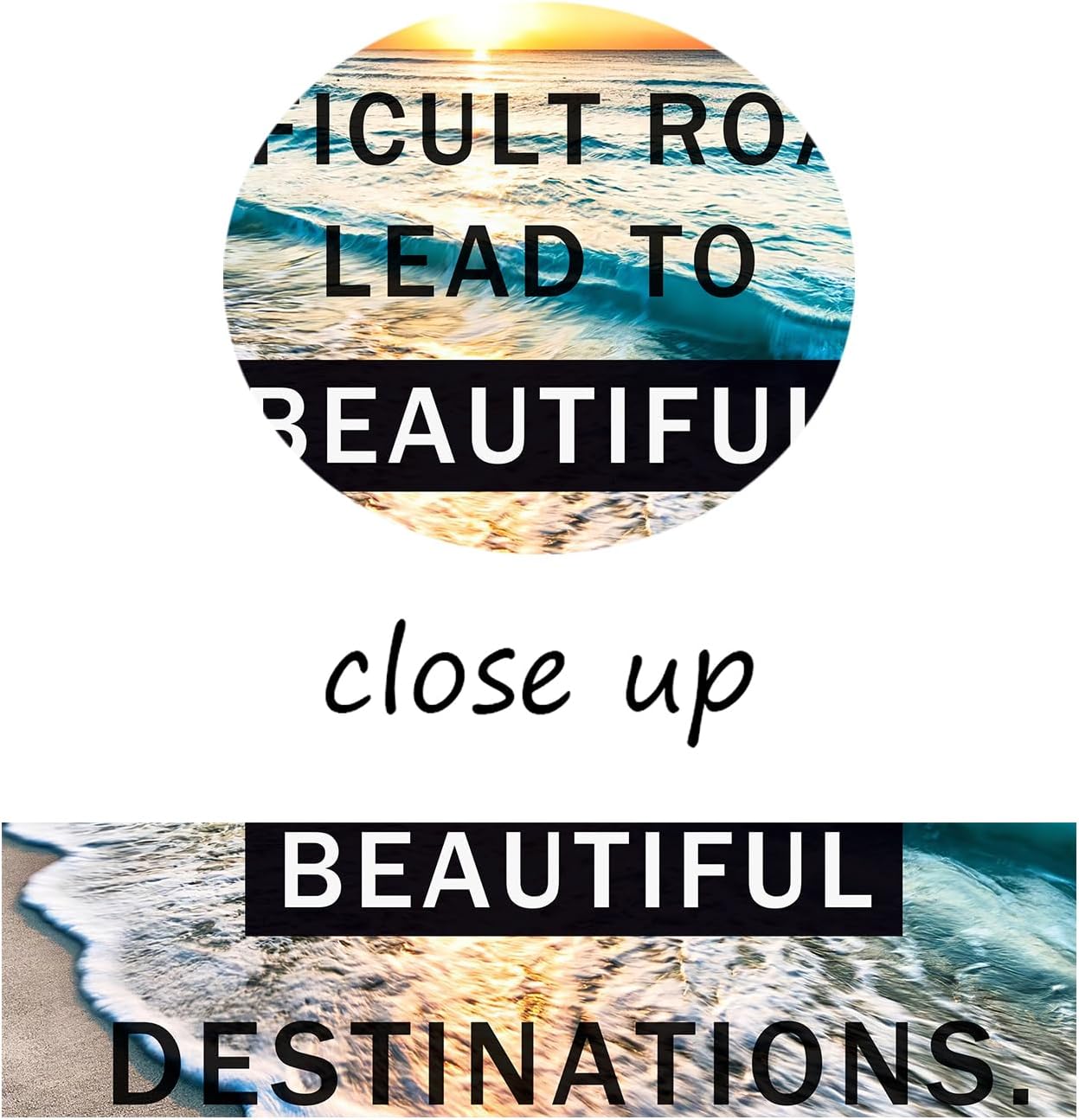 GoForArt Inspirational Canvas Wall Art, Famous Quote Prints Motivational Wall Decor, Difficult Road Poster for Office Living Room, Ocean Bedroom Dining Room Artwork Home Decoration 18x24in