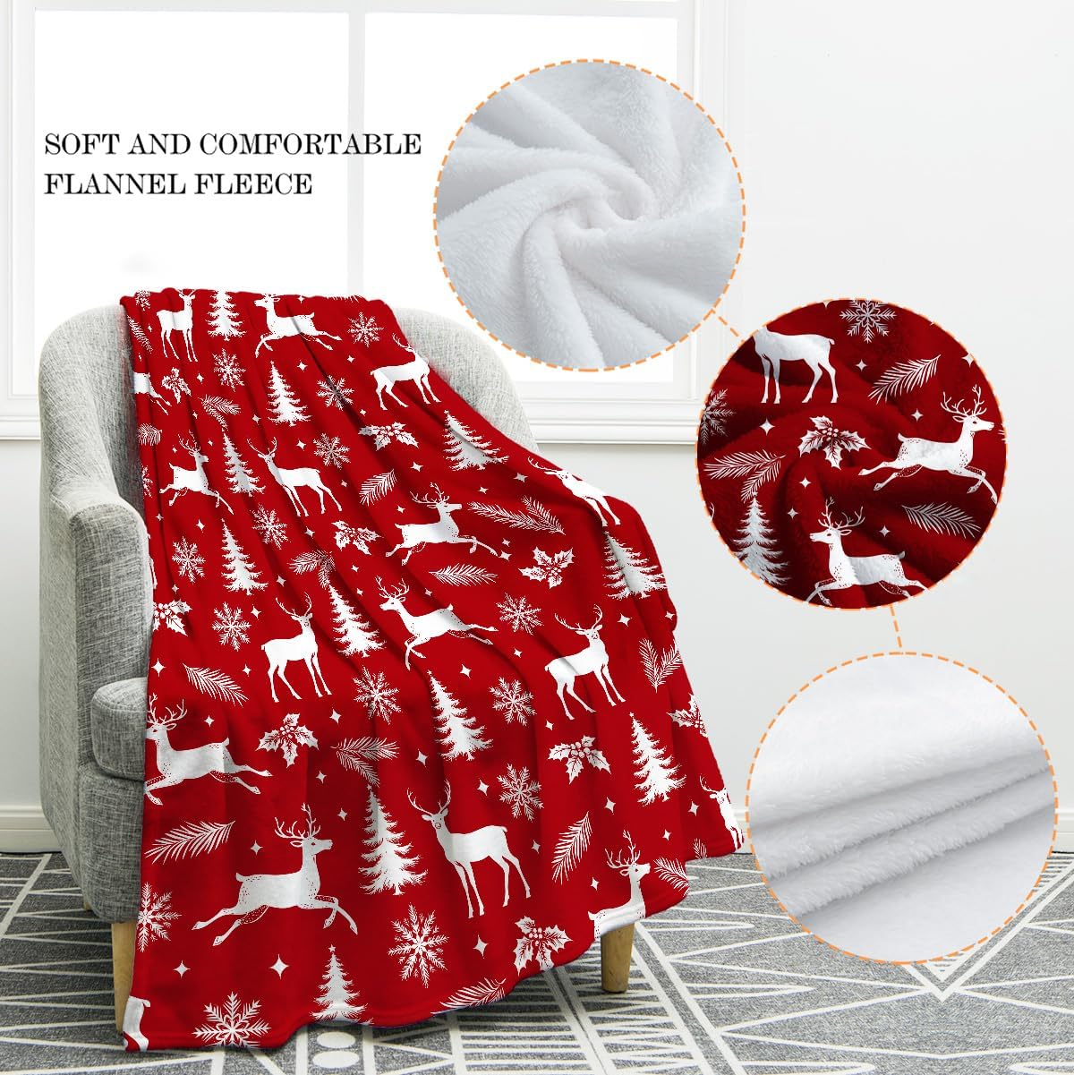 Jekeno Snowflakes Blanket for Women Men Kids Girls Boys Mom Wife Female Friends Halloween Birthday Presents Home Bedroom Living Room Decor Colorful Throw Blanket 50"x60"