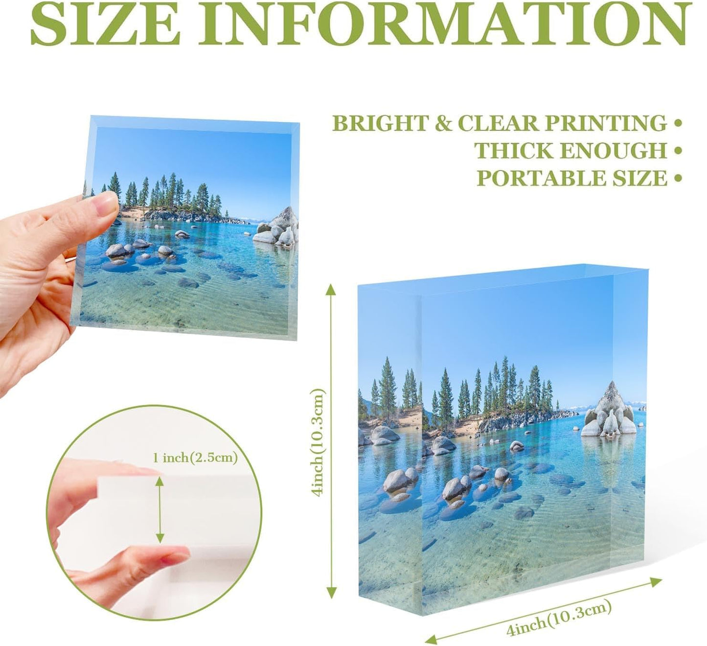 Desk Ornaments: Beautiful Blue Clear Water Farewell Gift for Coworkers, Appreciation for Teachers, New Home Gift for Friends - 4x4x1 Inch