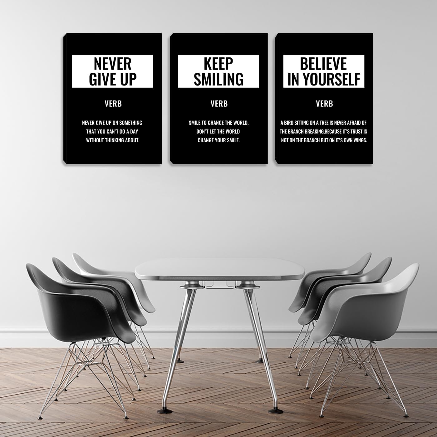 Black Motivational Canvas Wall Art Posters Inspirational Pictures Painting Prints Inspiring Quotes Wall Decor for Home Office Living Room Bedroom Classroom Framed Artwork Ready to Hang (48"Wx24"H)