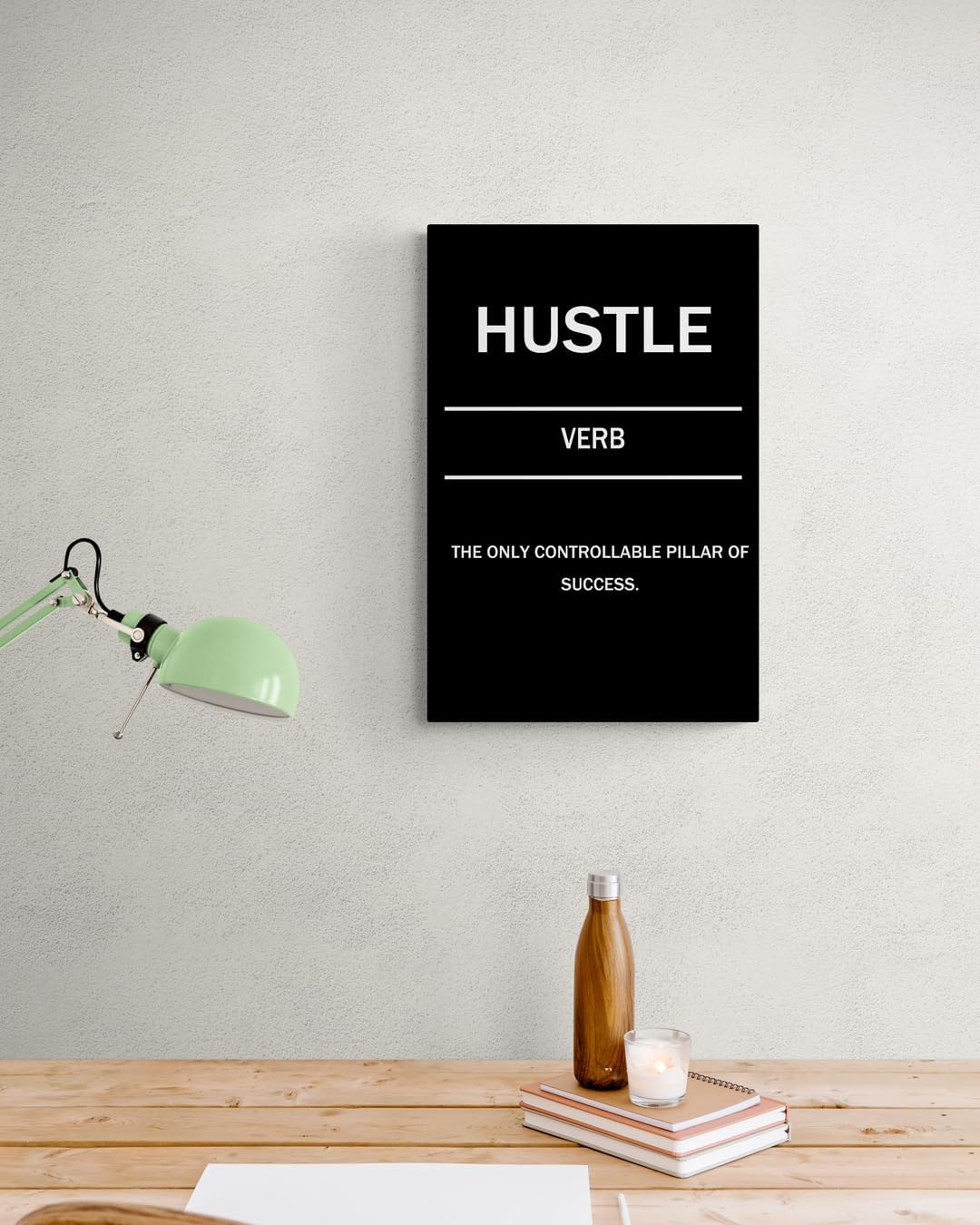 GoForArt Motivational Canvas Wall Art, Famous Quote Inspirational Prints Wall Decor, HUSTLE Poster for Office Living Room, Bedroom Dining Room Artwork Home Decoration 12x18in