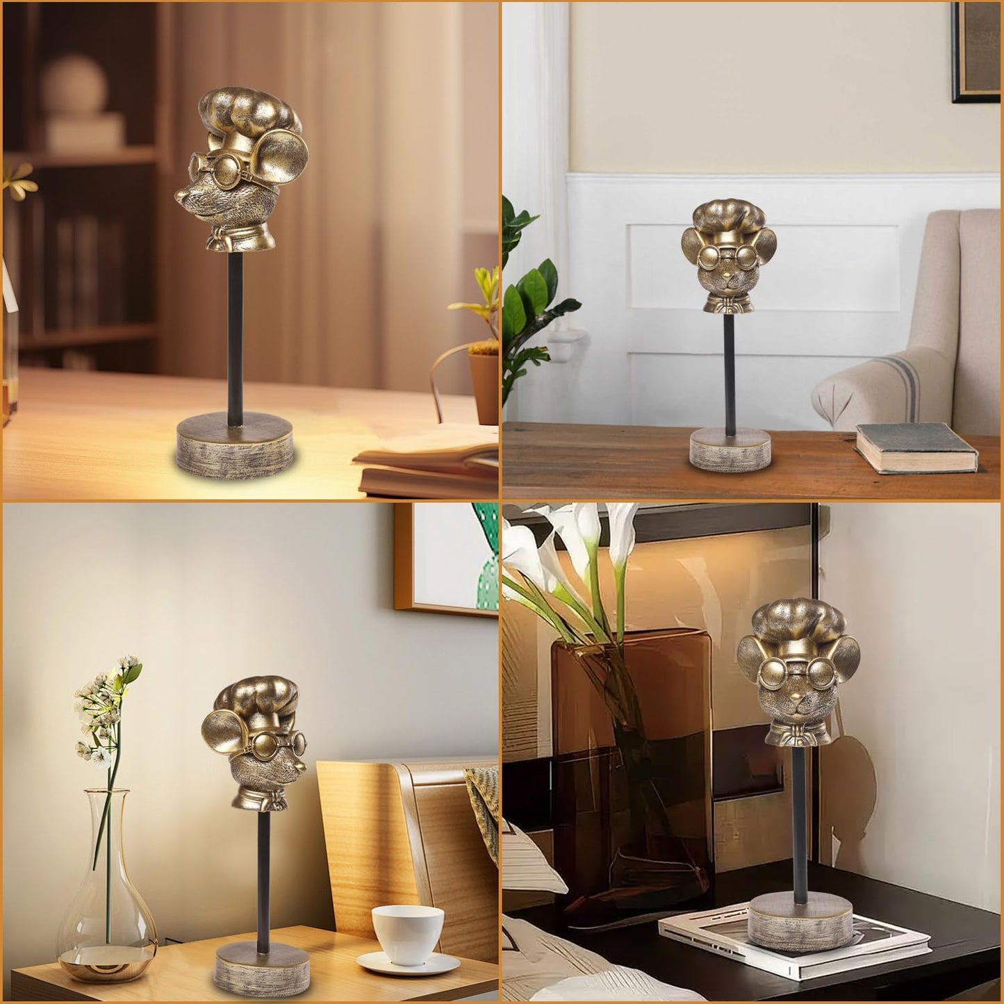 Handcrafted Resin Sculpture (Rat)- Statue Decoration Modern Home Decor Accent, Trending Living Room & Office Decor, Elegant Tabletop & Shelf Decor for Desk, Bookshelf, Nightstand