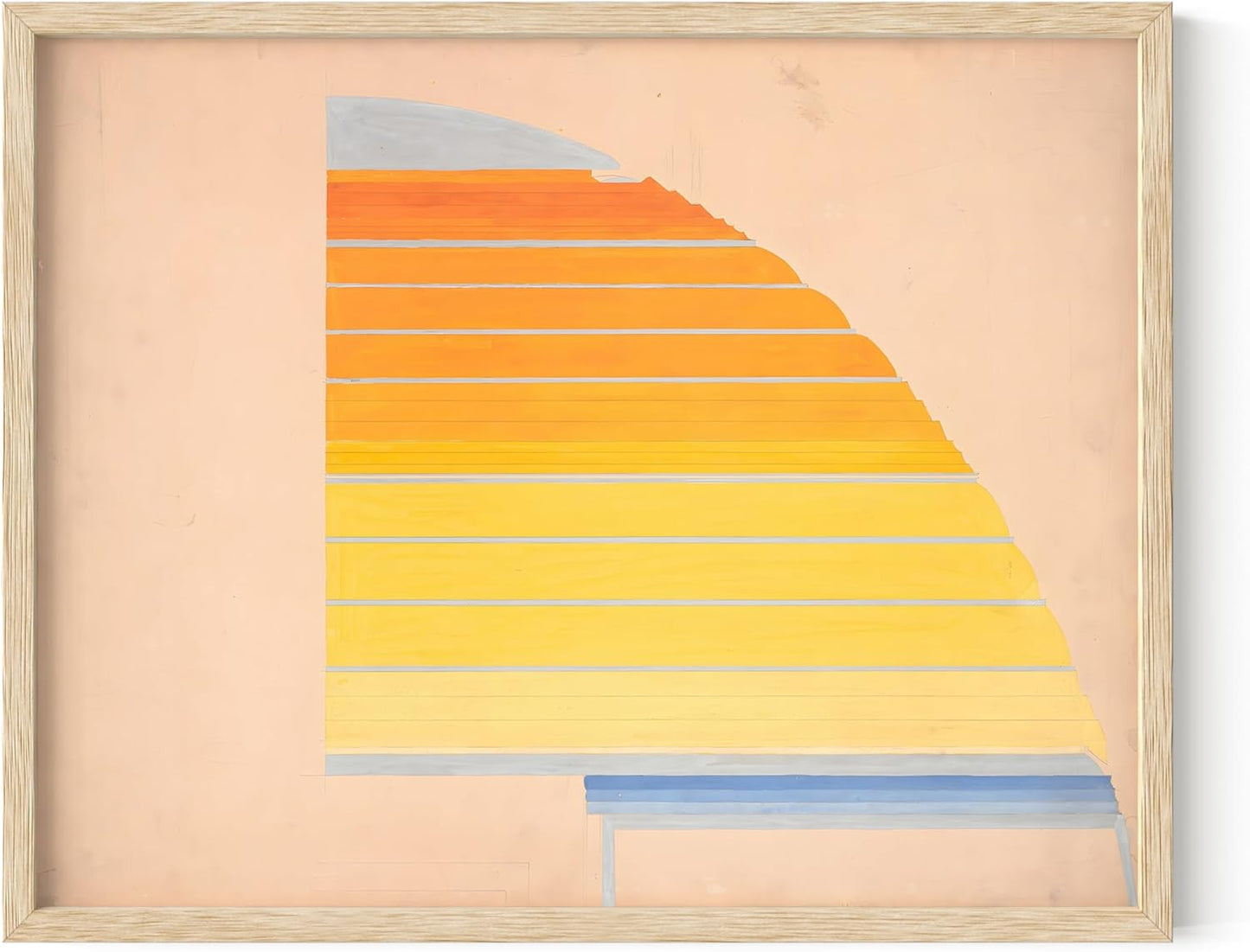 HAUS AND HUES Colorful Abstract Wall Art - Minimalist Retro Picture for Living Room Decor, Red and Pink Modern Wall Art Painting (Winold Reiss, Beige Frame, 11x14)