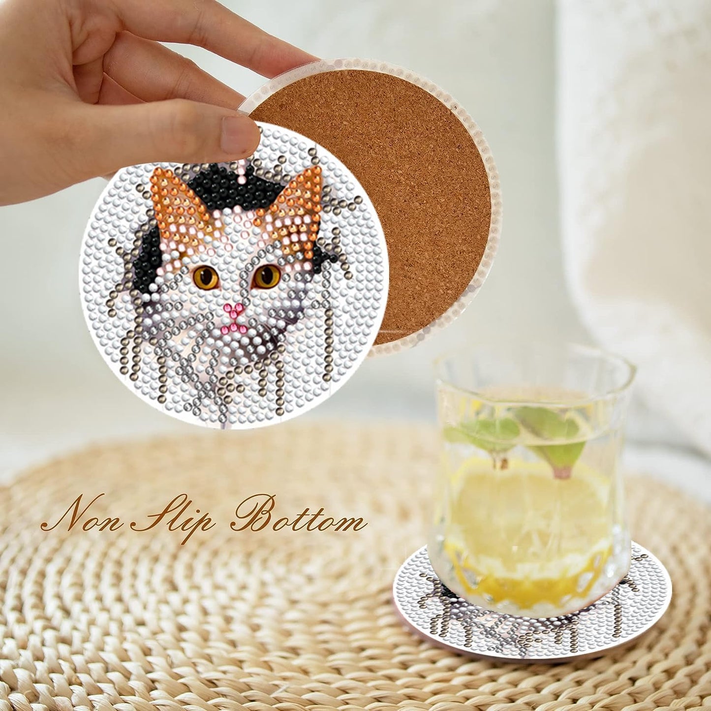 DOTSOPS 8 Pcs Animal Diamond Art Coasters with Holder Diamond Painting Coasters Kits for Adults Beginners Diamond Craft for Christmas Birthday