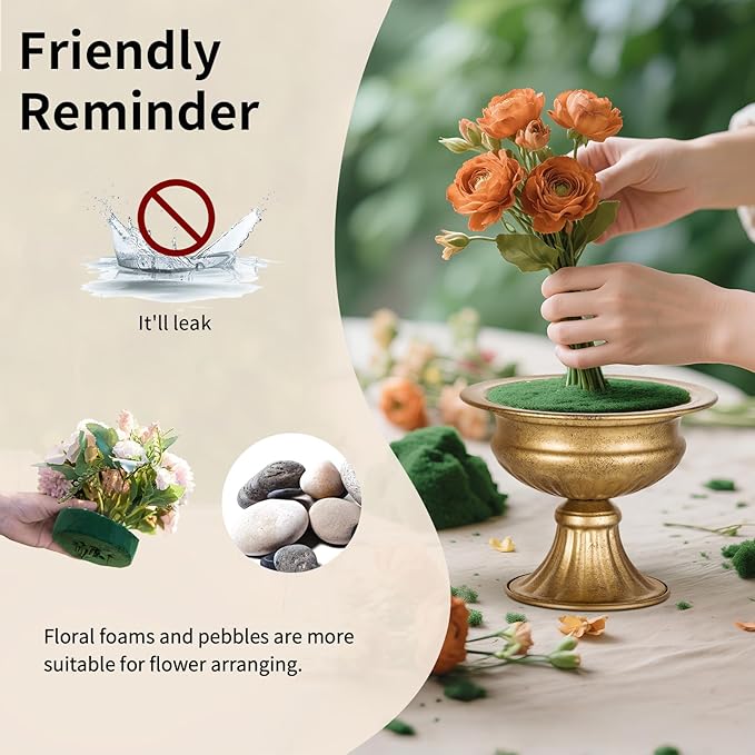 NUPTIO Distressed Gold Vases for Centerpieces: 10 Pcs Small Compote Vases for Flowers - Metal Pedestal Bowl Decor for Wedding Table Home