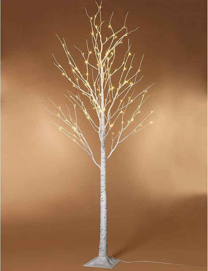 Twinkle Star Lighted Birch Tree 6 Feet 96 LED for Home Wedding Festival Party Christmas Decoration