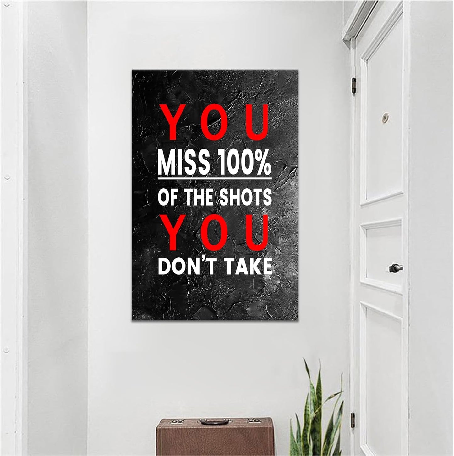 Inspirational Poster Wall Art Office Decor Black Motivational Quotes Print on Canvas Inspiring Picture Artwork for Modern Home Living Room Workplace Wall Decoration Ready to Hang [24''Wx36''H]