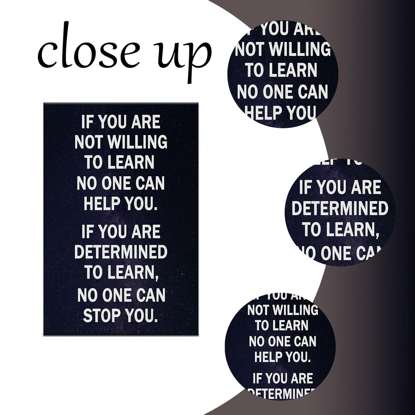 Inspirational Canvas Wall Art Determined to Learn Motivational Entrepreneur Quotes Painting Print Poster Positive Artwork for Modern Home Bedroom Study Wall Decor Picture Ready to Hang [12''W x 18''H]