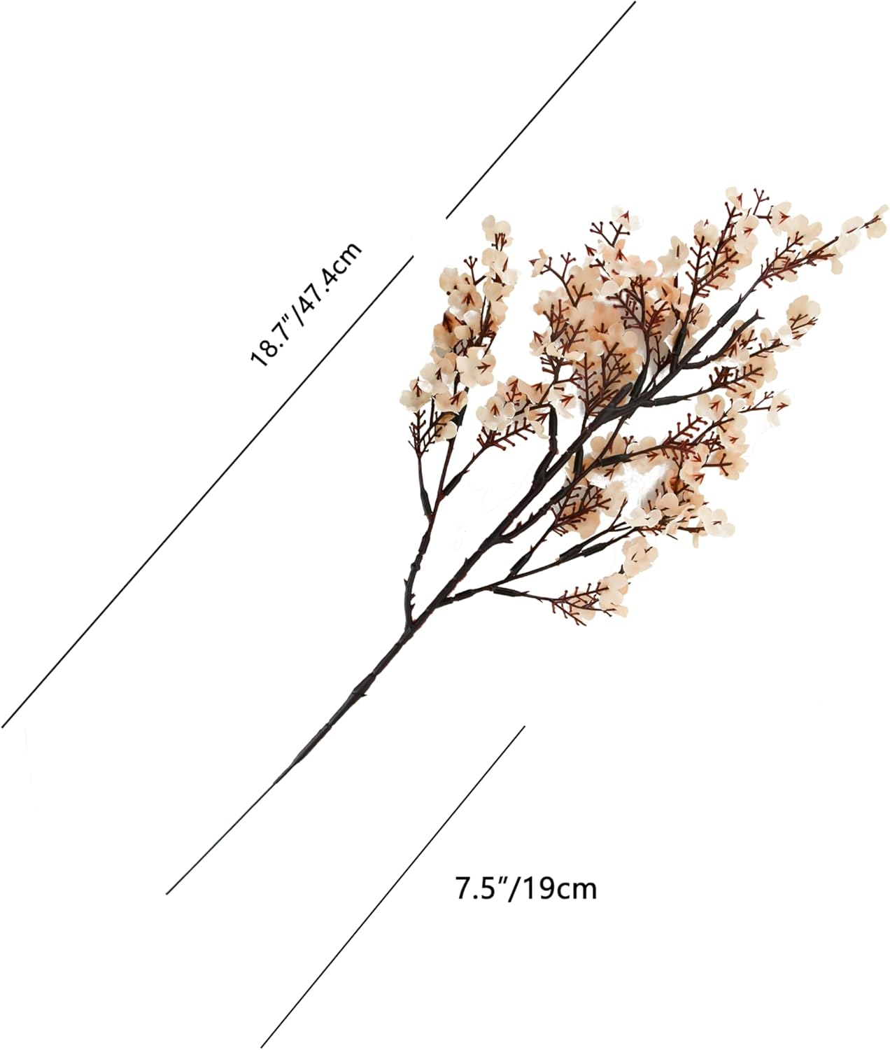 Mandy's Champagne Artificial Baby’s Breath Flowers 6 Bundles Silk Gypsophila with Bendable Stems for Fall Centerpiece Wedding Decor and Table Arrangements