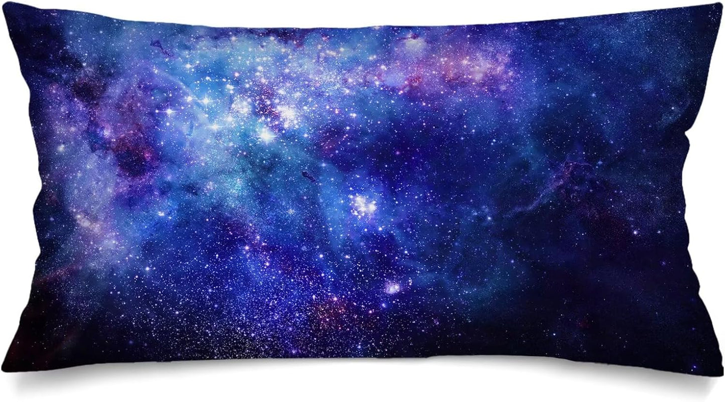 Galaxy Long Pillow Cases King Size Pillow Covers with Zipper,Outer Universe Space Nebula Star Night Decorative Pillows Cover Soft Pillowcase for Bed,Couch,Sleeping,20"x40"
