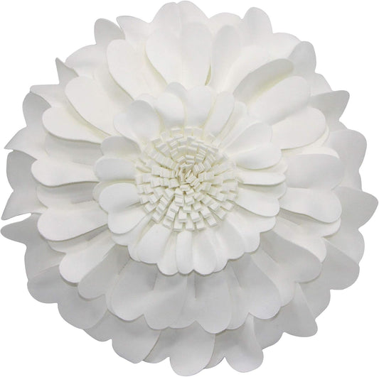 Contempo Lifestyles 13 Inch Ivory Floral Decorative Throw Pillow - Soft Polyester Suedette Heart, Round Shape - 13x13 Inch - Indoor Use - Love Theme - Removable Cover - Washable - Pillow