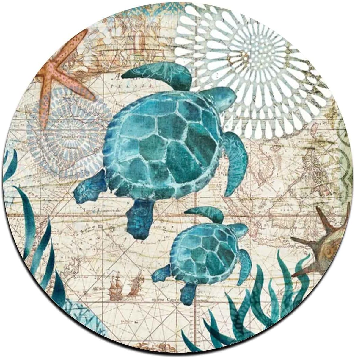 Marine Life Round Coaster Set - Made of Recycled Rubber - Set of 4