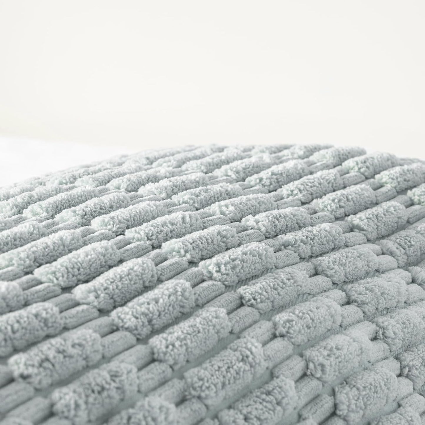 Fancy Homi Grey Blue Long Body Lumbar Lumbar Decorative Throw Pillow Covers 20x54 Inch for Bed Couch Bedroom Bench, Soft Corduroy Rectangle Solid Pillow Case, Rustic Farmhouse Boho Room Decor