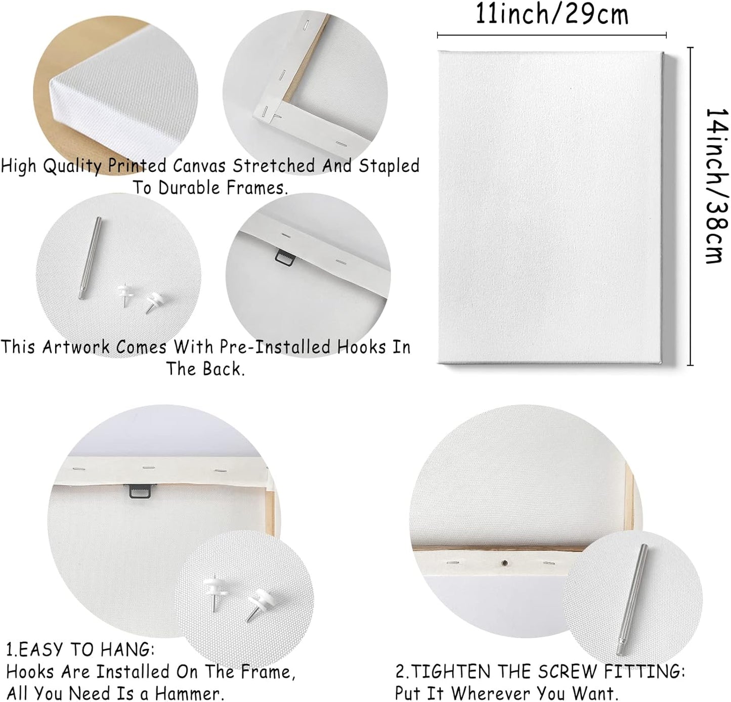 HIWX Boho Sun Framed Canvas Pictures, Boho Wall Art, Sunrise Wall Art Decoration For Bathroom Office Room Bedroom 11x14 (Orange)