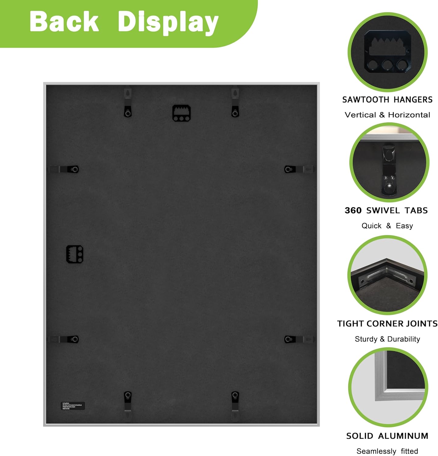 FrameWorks 16x20 Matted to 11x14 Picture Frame – Aluminum Frame w/Tempered Glass, Removable Mat for Photos, Posters, Art, Stylish Wall Frame for Home Decor, Gallery Walls, Office, Living Room - Black