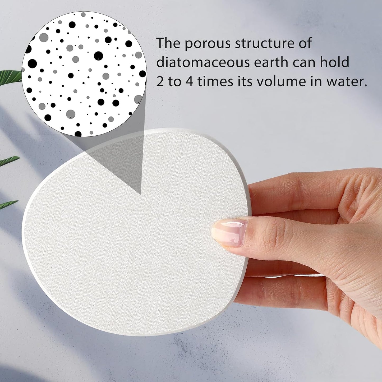 Diatomaceous Earth Coaster ，Set of 4，Unique White Absorbent Coasters for Drinks，Modern Aesthetic Instant Dry Stone Drink Coasters（4,White）