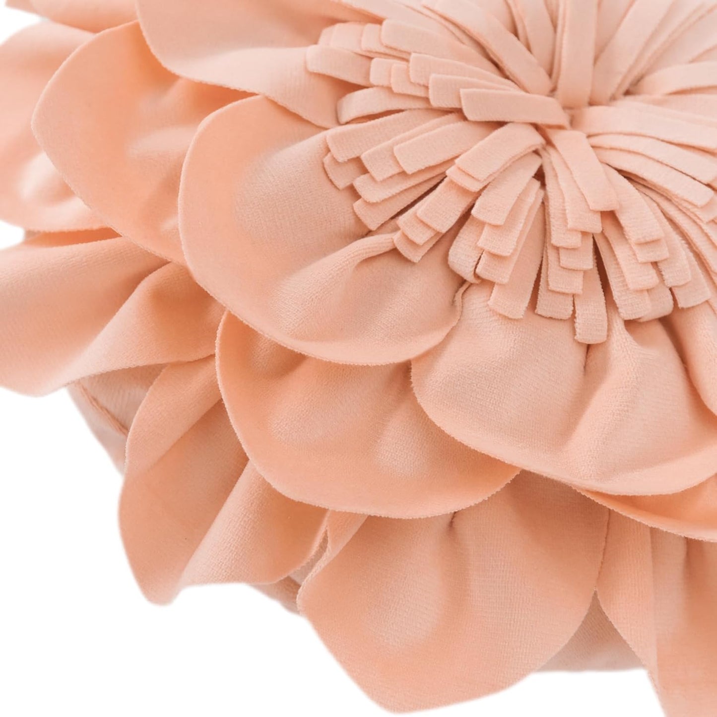 Decorative Throw Pillow 3D Flower Round Pillow Accent Handmade Cushion with Insert for Couch Bed Home Decor 12 Inch Peach Pink