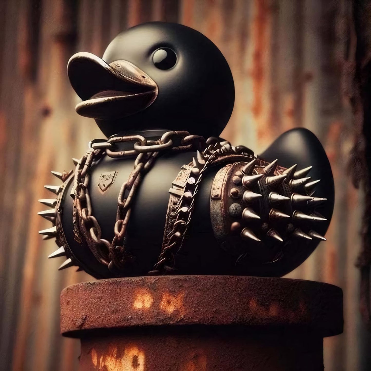 edenfuax Punk Duck Goth Resin Duck - Garage Kits,Unique Gothic Gifts & Collectibles,Vinyl Rubber Novelty Ornament Dark Satanic Duck Figurine for Desktop Home Halloween Decor (Punk Duck)