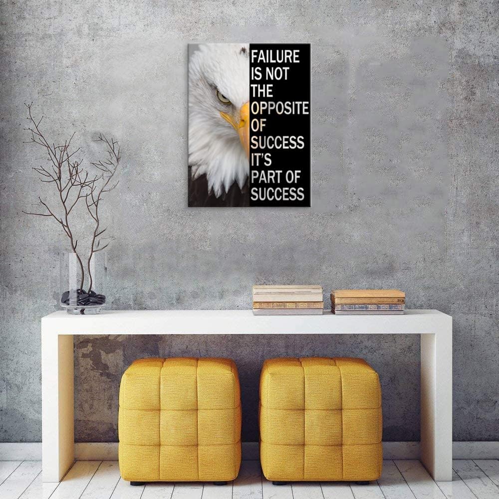 Inspirational Wall Art Motivational Entrepreneur Quotes Poster Canvas Print Art Eagle Animal Picture Office Wall Decor for Living Room Bedroom Decoration Framed Ready to Hang[18"W x 24"H]