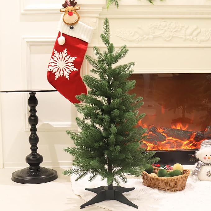 3FT Small Christmas Tree Artificial Realistic Mini PE Xmas Tree for Home Office Indoor Outdoor Decor