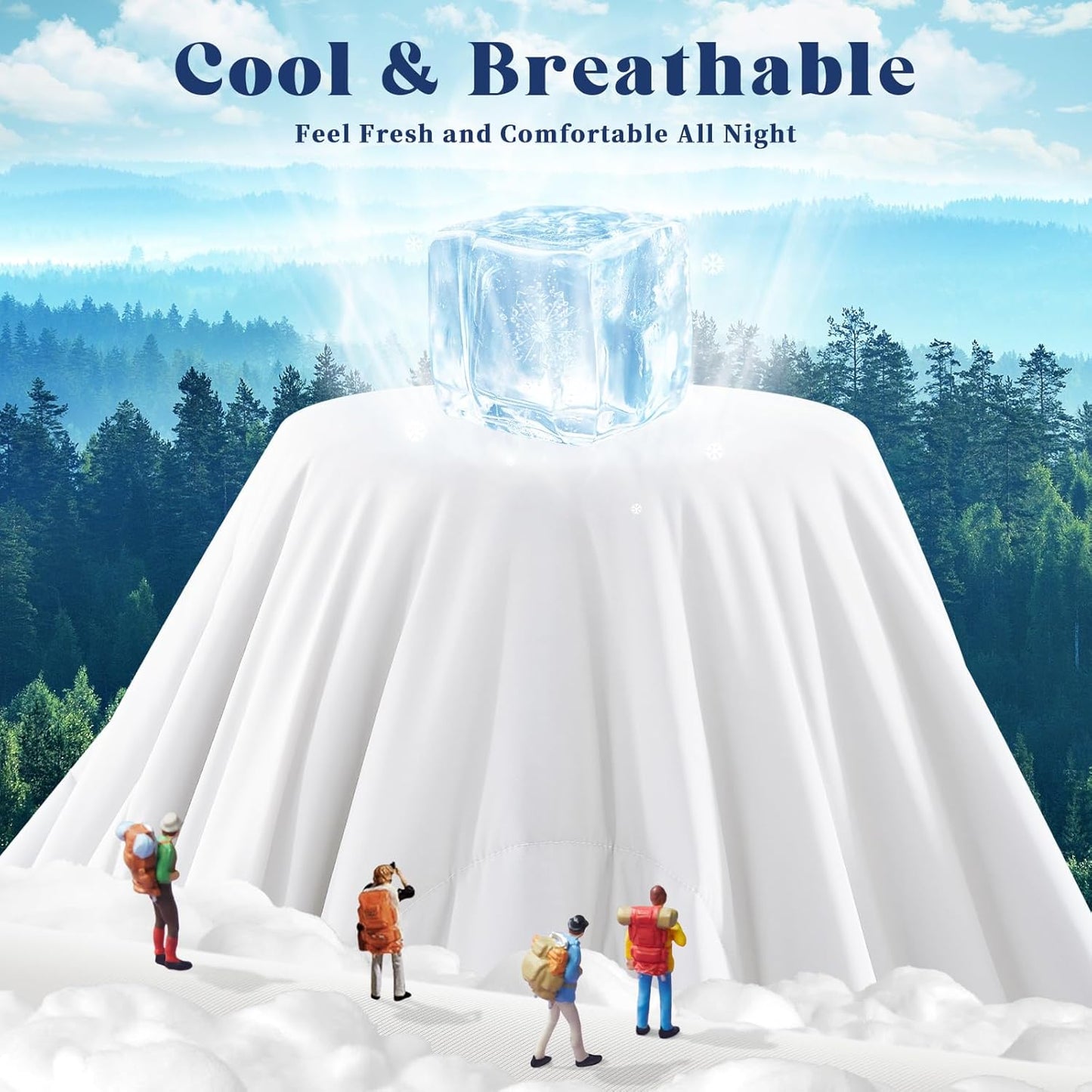 Cooling Comforter Twin Size, Double-Sided Cooling Blanket for Hot Sleepers & Night Sweats, Arc-Chill Q-Max > 0.4 Breathable Ice Blanket, Lightweight Cold Comforter (68''x90'', White)