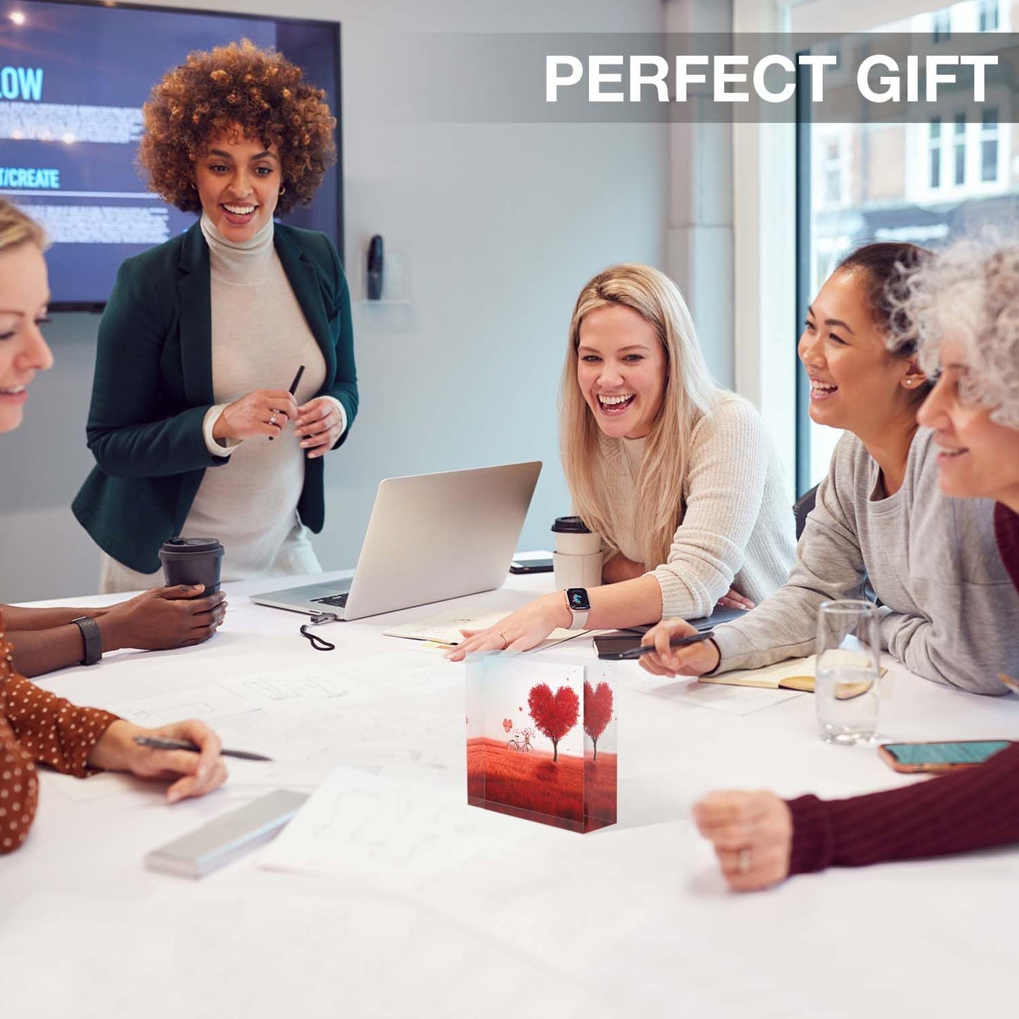 NOHSHE Clear Acrylic Decor Red Tree of Love Valentine's Day Present - Housewarming Presents - Valentine's Day Presents for Girlfriend - Mother's Day Presents for Mom - Farewell Presents for Coworkers