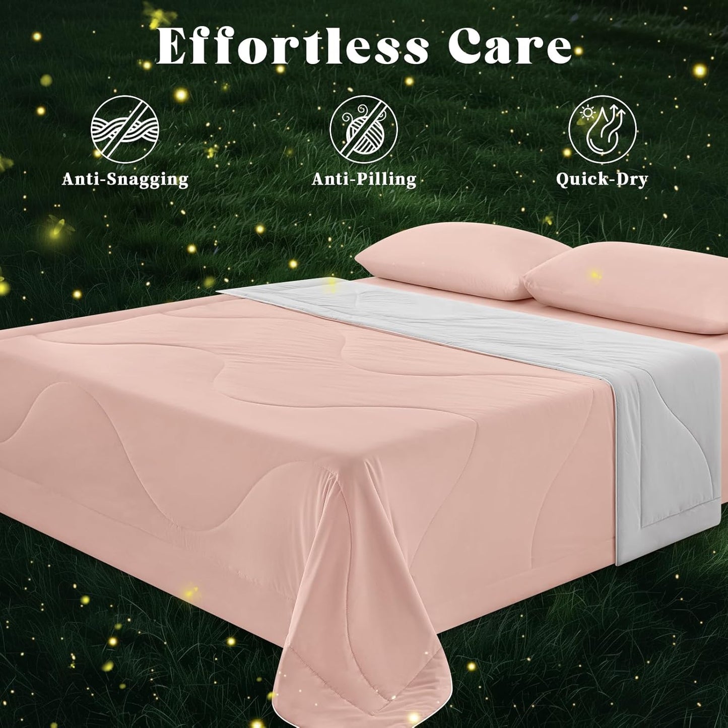 Cooling Comforter King Size, Double-Sided Cooling Blanket for Hot Sleepers & Night Sweats, Arc-Chill Q-Max > 0.4 Breathable Ice Blanket, Lightweight Cold Comforter (108''x90'', Pink)