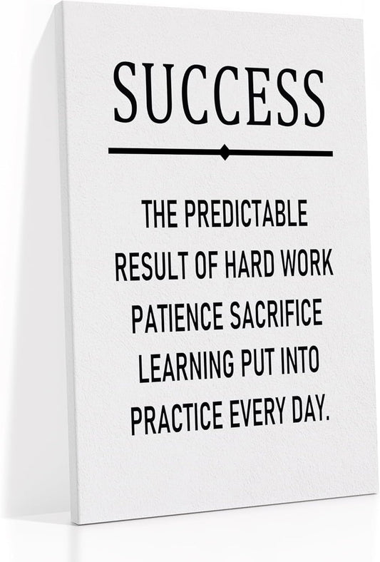 Inspirational Canvas Wall Art Success Motivational Entrepreneur Quotes Poster Print Artwork Picture Painting Wall Decor for Modern Home Bedroom Teens Room Office Stretched and Framed [12''Wx18''H]