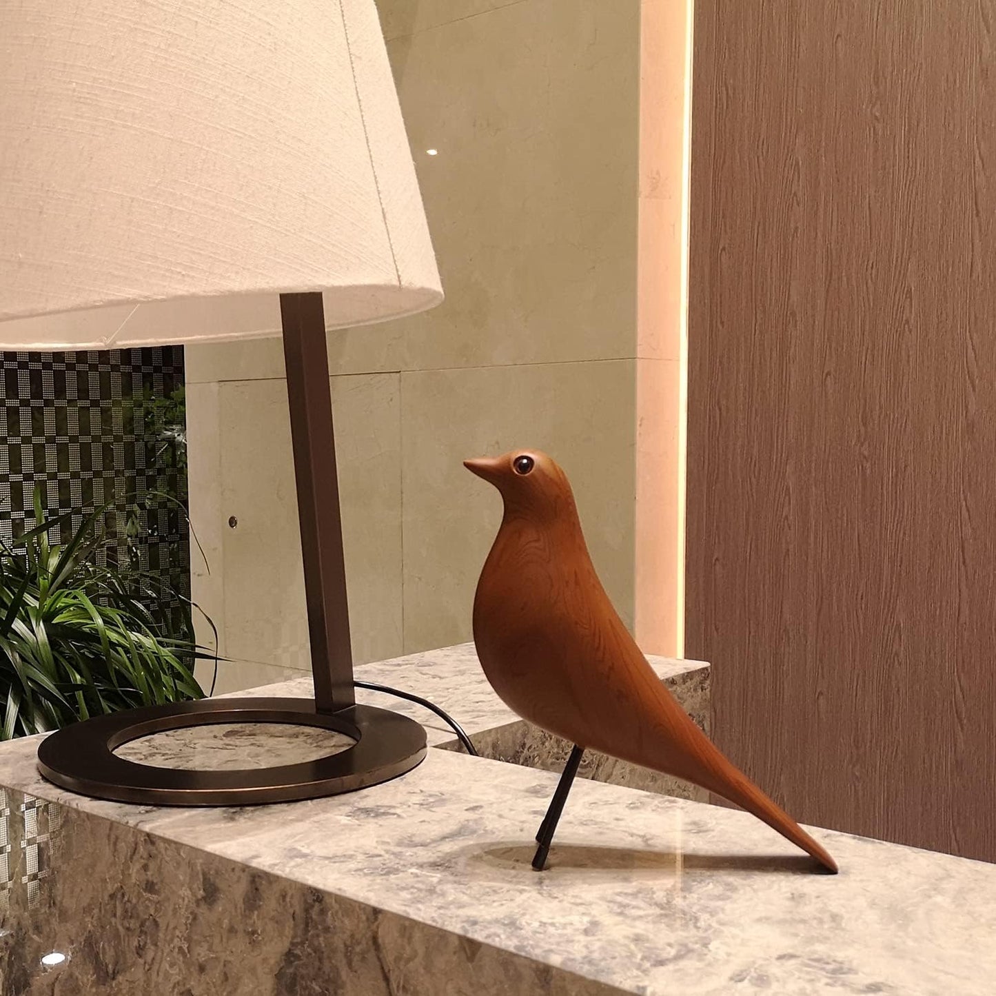 Mid-Century Home Décor House Bird - Office House Desk Dove Sculpture Pigeon Ornament Arts Gift Replica (Wood Color)…