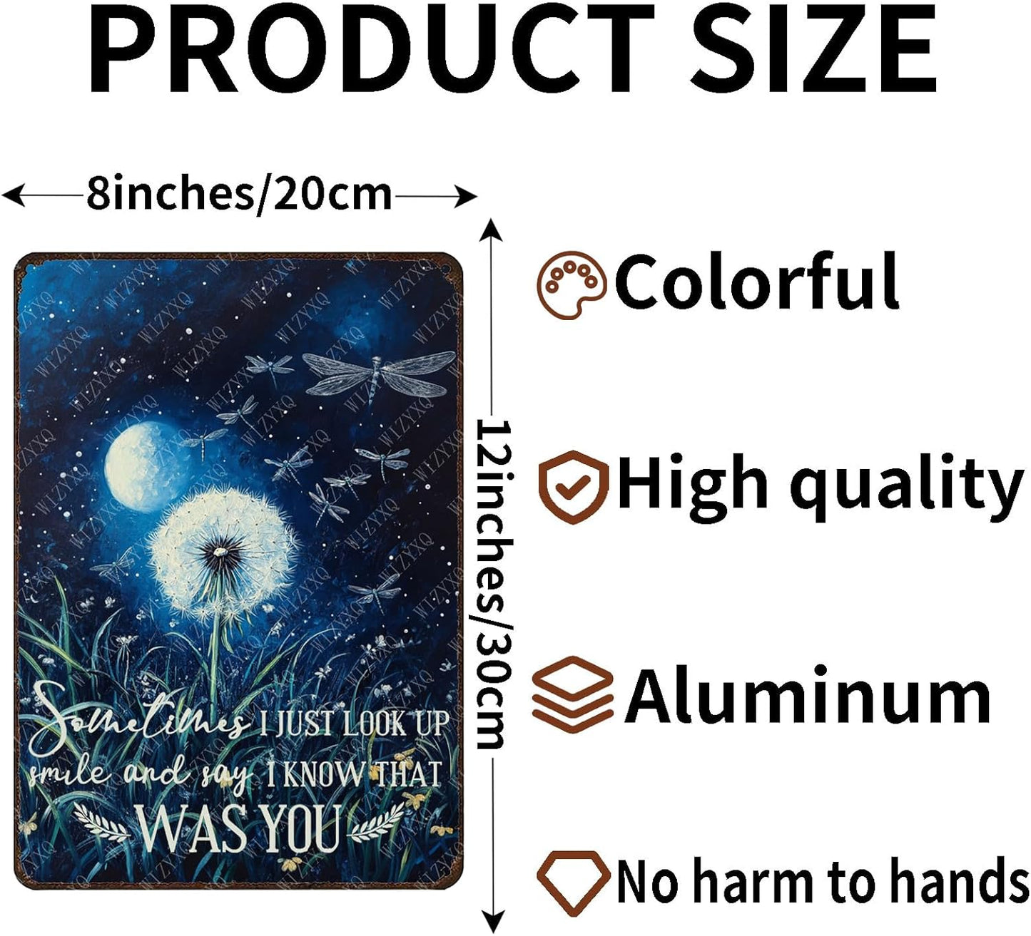 Metal Signs Sometimes I Just Look Up Smile And Say I Know That Was You Aluminum Tin Signs For Living Room Cafe Kitchen Bar Office Wall Decor 12×8 Inch