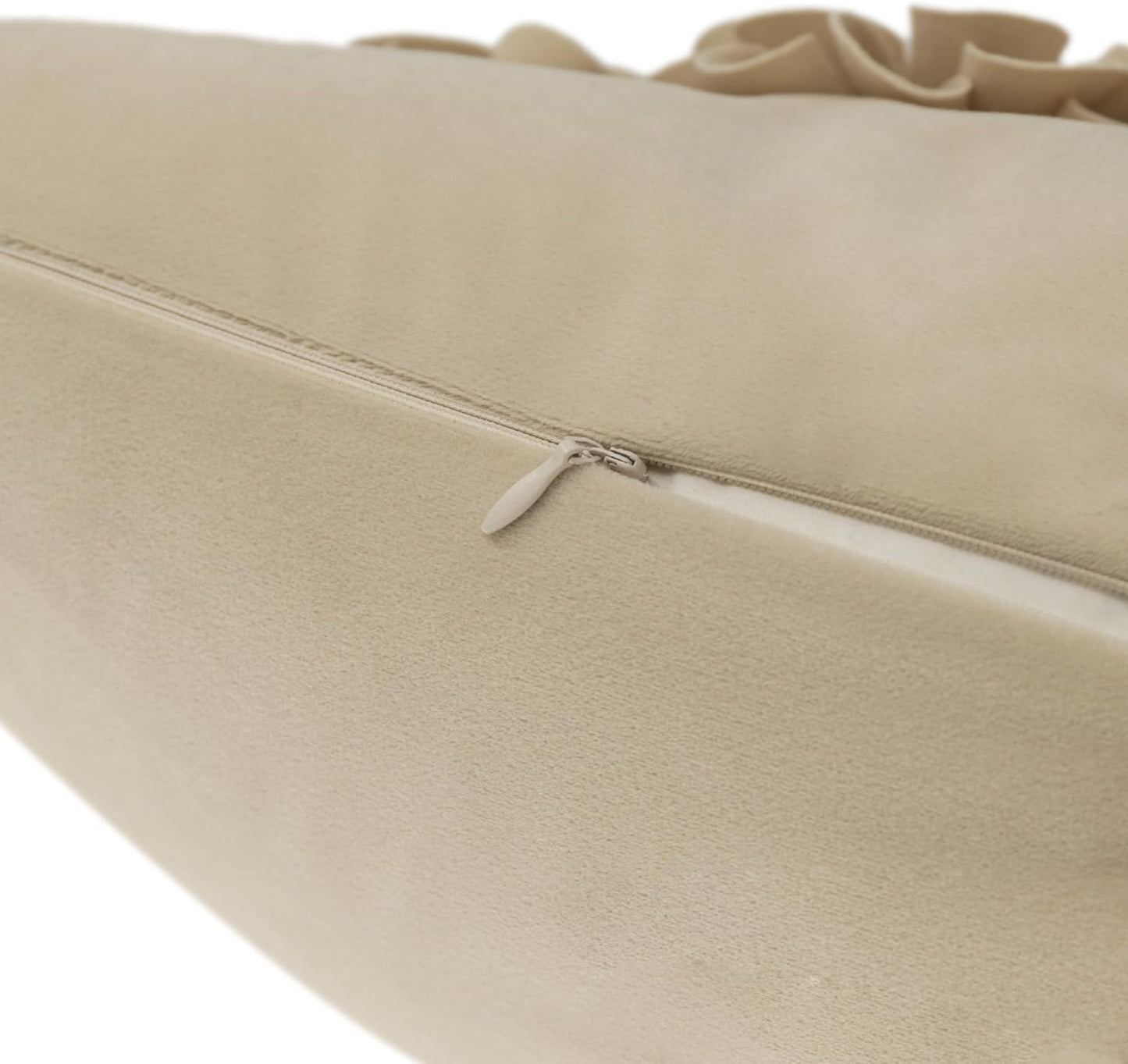 JWH Handmade 3D Flower Throw Pillow Covers Aesthetic Decorative Colorful Floral Accent Pillow Cases Stereo Pillowcase Cute Cushion for Car Bed Couch Bedroom Decor 18x18 Inch Camel White