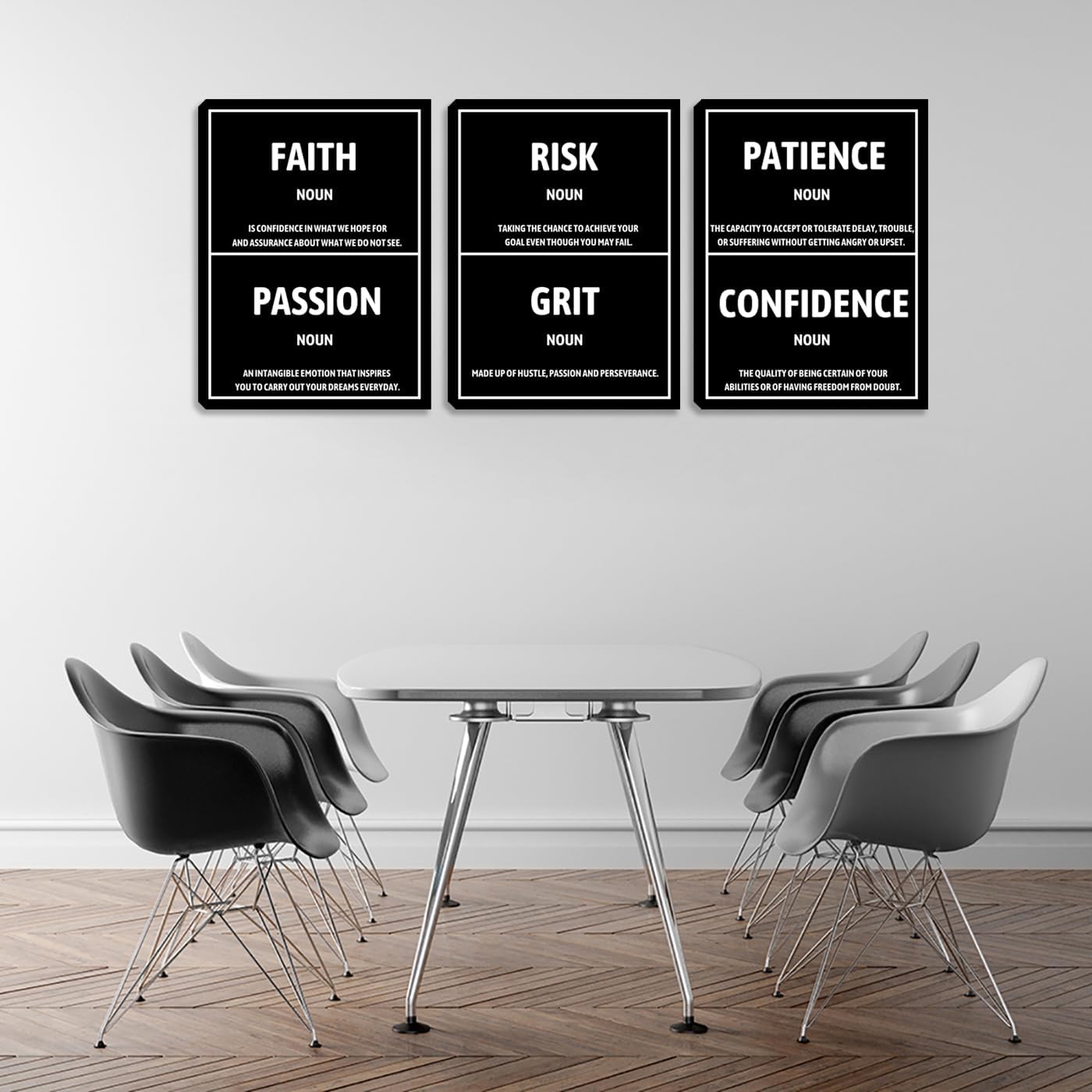 Inspirational Framed Canvas Wall Art Painting Artwork Motivational Positive Quotes Prints Posters Picture Black Home Painting Wall Decor for Living Room Bedroom Office Gym Decoration (72" Wx36 H)