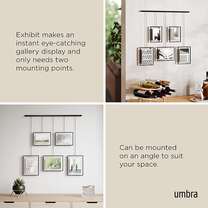 Umbra, Black Exhibit Multi Picture Frame Photo Display