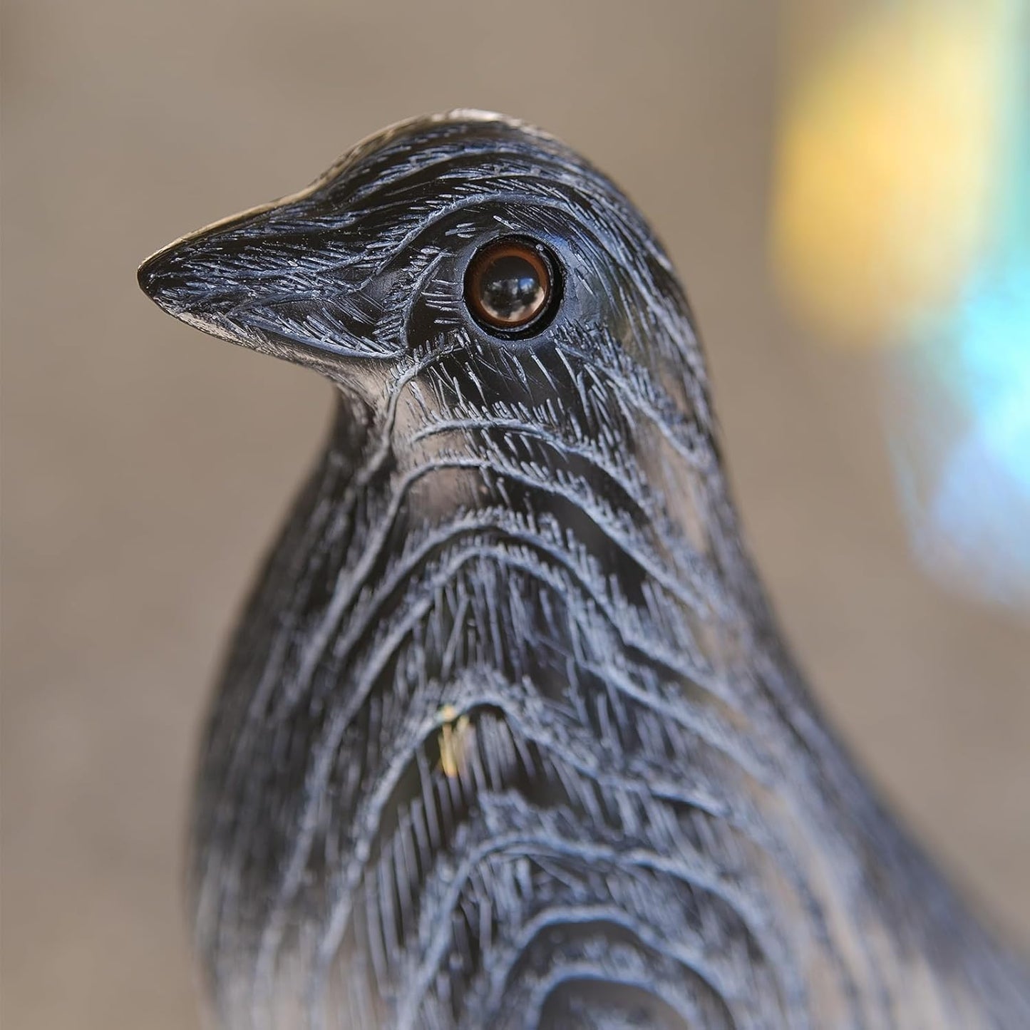 Mid Century Home Decor, House Bird, Adornment Office Home Decor, Desk Dove Ornament, Arts Pigeon Gifts, Replica Sculpture(Woodgrain, White Stripe)